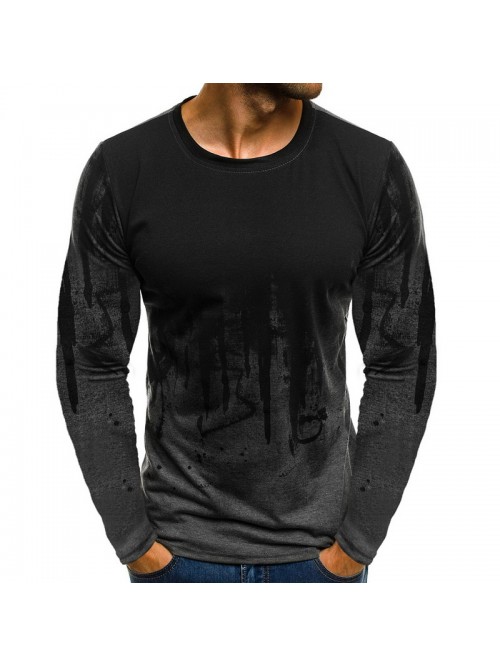 Tee Top Male Long Sleeve Fitness T shirts Men Prin...