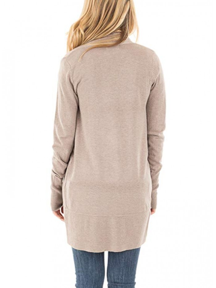 Women's Soft Knit Sweater Outwear Open Front Kimono Cardigans