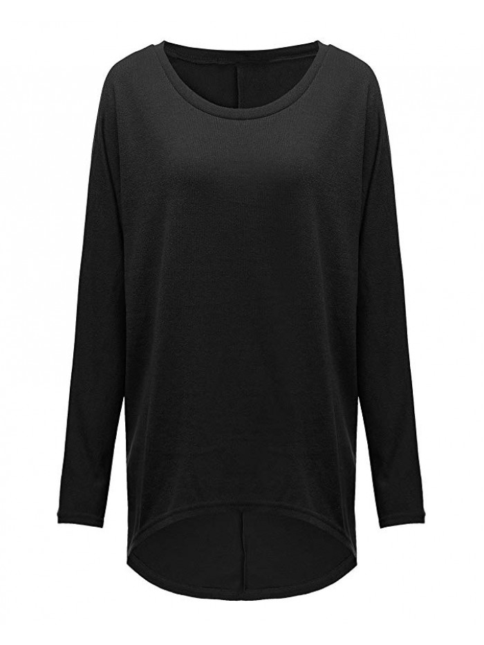 Women's Sexy Long Batwing Sleeve Loose Pullover Casual Top Blouse T-Shirt