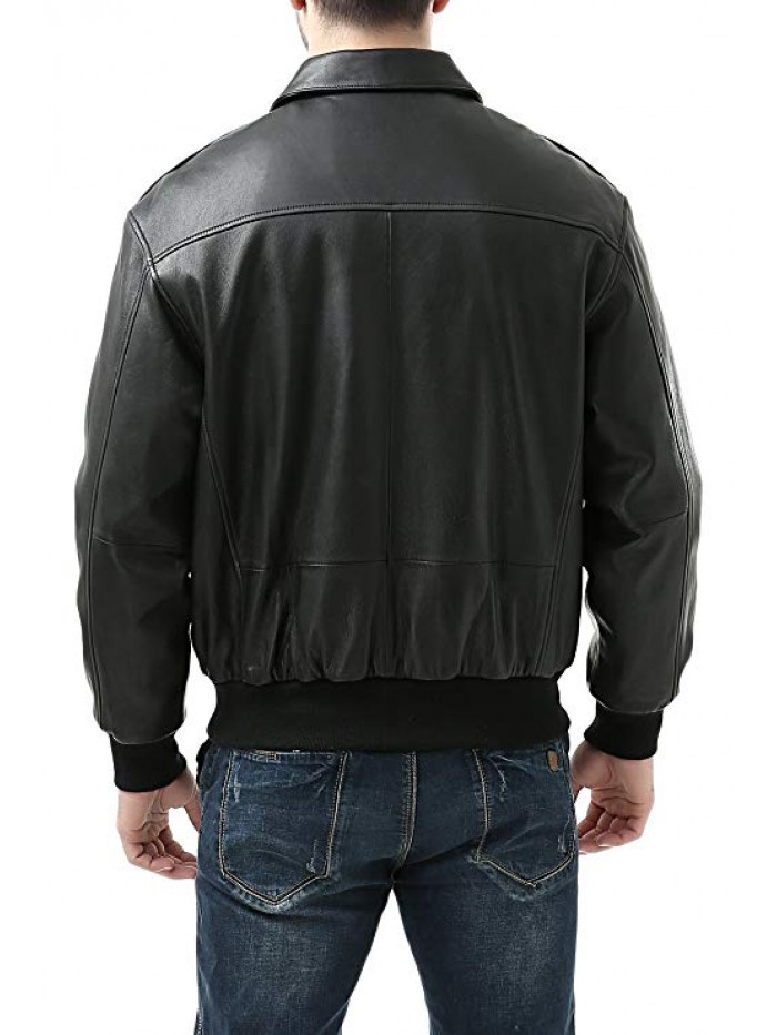 Men's Air Force A-2 Leather Flight Bomber Jacket
